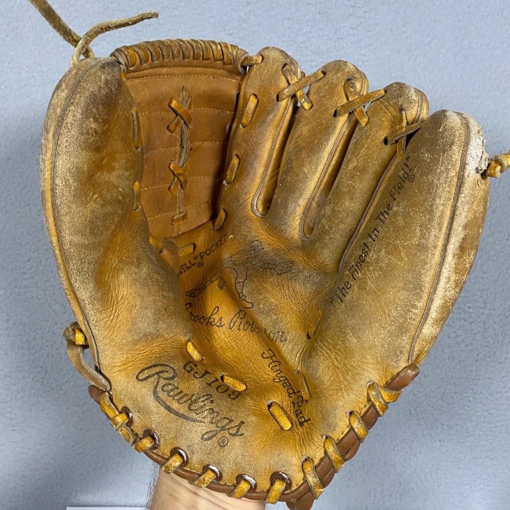 Vintage Rawlings Baseball Glove Youth Tan Brooks Robinson Signature GJ109 RHT